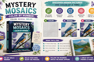 create mystery mosaic color by number pages