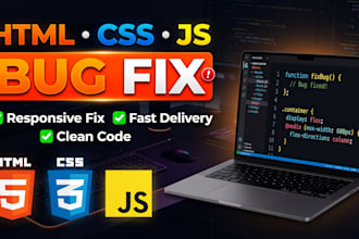 fix HTML CSS javascript bugs and responsive issues