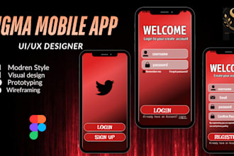 do mobile ui, figma app design and website ui ux design