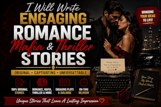 write engaging romance, mafia, and thriller stories