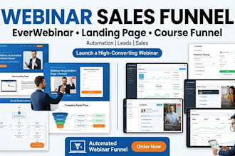 setup webinar funnel landing page online course funnel sales funnel everwebinar