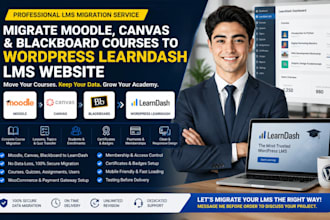 migrate moodle canvas blackboard courses to wordpress learndash lms website