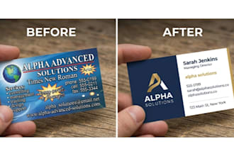 redesign, refresh, recreate and modernize your existing business card
