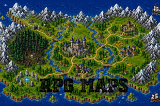design pixel rpg map, tileset for your video game using tiled, rpg maker mv, mz