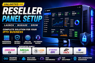 do unlimited reseller panel, dream 4k, mega, lion ott, strong 8k, trex, tivione