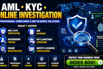 do online investigation, aml kyc background check, due diligence and osint