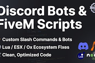 code custom discord bots and fivem scripts