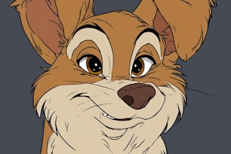 do unique style pet portrait, dog portrait
