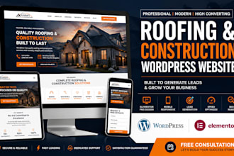 build hvac plumbing contractor roofing and construction wordpress website design