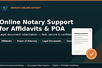 provide online notary support for affidavits poa legal documents
