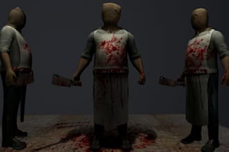 rig and animate creepy horror low poly 3d characters in ps1 ps2 n64 retro style