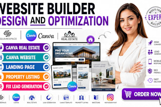 do canva real estate landing page property listing fix lead generation template
