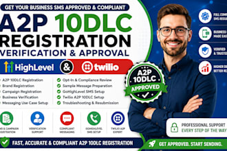 do a2p 10dlc registration, verification and approval on gohighlevel, twilio
