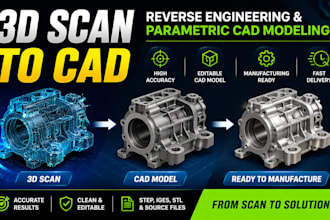 convert 3d scan data to cad models with reverse engineering, parametric models