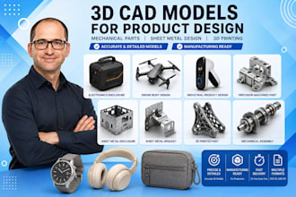 3d cad models for product design mechanical parts sheet metal design 3d printing