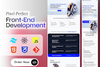 create responsive front end website landing page developer