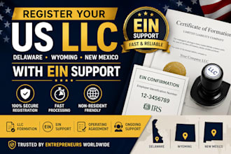 register your delaware, wyoming and new mexico llc with ein application