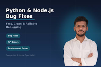fix python or node js bugs errors and environment issues