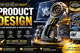 design product prototype, 3d cad model and mechanical design