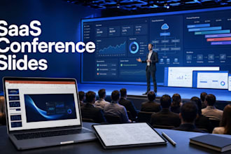 design saas conference presentation, ai keynote deck, technology slides