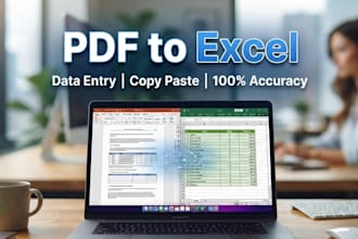 do fast pdf to excel conversion and data entry