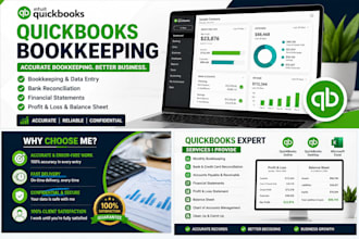 do quickbooks bookkeeping, bank reconciliation and financial report