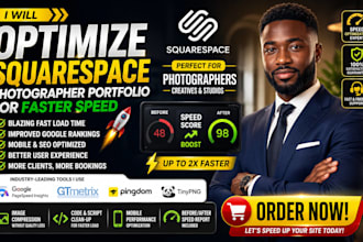 optimize squarespace photographer portfolio for faster speed