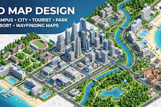 design 3d maps campus maps city maps tourist maps, and park maps