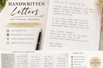 write neat handwritten notes, letters, assignments in english and bangla