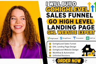 build gohighlevel sales funnel go high level landing page ghl website expert