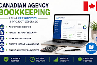 do canadian agency bookkeeping using freshbooks and track project expenses