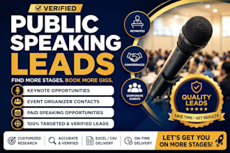 generate verified public speaking leads, keynote and paid speaking opportunities