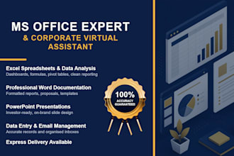 be your corporate virtual assistant for ms office and excel automation