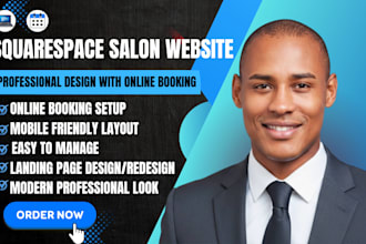 design squarespace salon spa website with online booking
