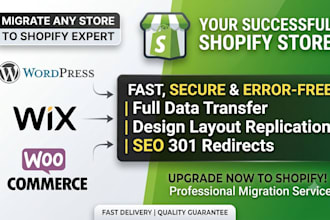 migrate wordpress wix to shopify  woocommerce squarespace to shopify