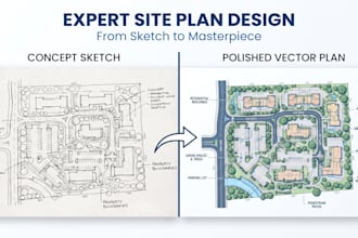 illustrate professional site plan subdivision plan cadastral map and vector art