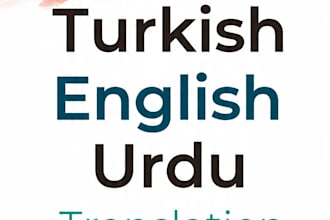 do turkish voice over and english urdu translation
