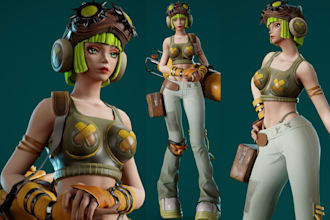 design stylized 3d character model 3d game character nft for unity unreal engine