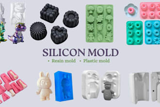 create custom 3d mold, silicone mold, resin mold, plastic mold for 3d printing