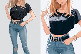 draw commission into anime or manga style art