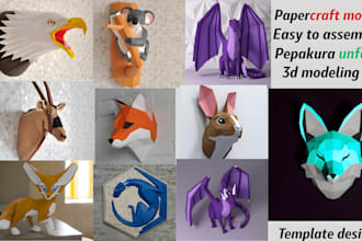 build low poly geometric papercraft templates for any 3d model easy to assemble