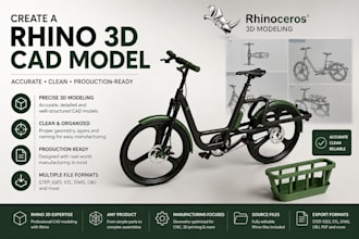 create a rhino 3d cad model for your product