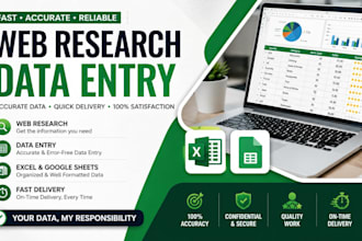 do accurate web research, data entry, copy paste and excel work
