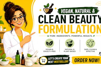 formulate vegan or natural skincare and haircare products