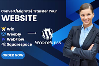 convert, clone or transfer wix, weebly, webflow, squarespace to wordpress