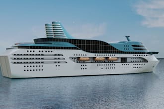 create realistic 3d ship, yacht, boat and naval vessel models