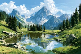 paint landscape in oil painting art
