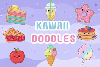 create custom cute kawaii sticker packs