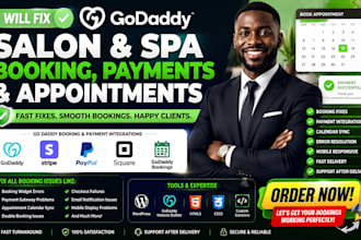 fix godaddy salon spa booking payments appointments
