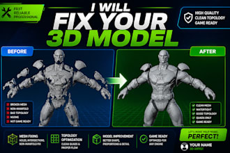 do quick stl file repair ,fix and optimize 3d model,ai model for 3d printing